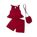 Weebaby Toddler Girl Clothes Baby Summer Outfits Sleeveless Halter Top Ruffle Short Set Cute Kids Clothes Girls
