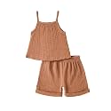 Weebaby Toddler Girl Clothes Baby Summer Outfits Sleeveless Halter Top Ruffle Short Set Cute Kids Clothes Girls