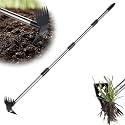 Weed Puller Tool with Long Handle, 2 in 1 Weed Rake and Garden Hoe, Heavy Duty Steel Manual Weeder for Yard, Lawn and Garden, 61 Inch(WP-01)