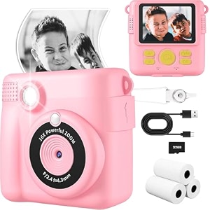 weefun kids camera instant print 24 inch screen 1080p digital camera with 16x zoom 32gb tf card for boys amp girls aged 3-13