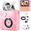 WEEFUN Kids Camera, Instant Print 2.4 Inch Screen 1080P Digital Camera with 16X Zoom, 32GB TF Card for Boys & Girls Aged 3-13