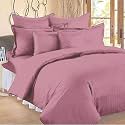 400TC Microfiber Satin Stripe Cotton AC Comforter Set King Size Double Bed with 1 Flat bedsheet-90x100 inch and Two Pillow Covers II 4 pc Bedding Set for Home|Hotels|(DarkPink)