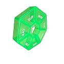 Weekly Pill Organizer - Small Light Green Case, 1 Time a Day, 7 Day Travel Container for Medicine