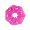 Weekly Pill Organizer - Small Pink Case, 7 Day Medicine Container for Travel, 1 Time a Day