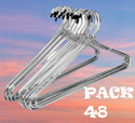 WEENSY Steel Space Saving Steel Coat Pack of 48 Hangers For Coat (Silver) Plastic Shirt Pack of 48 Hangers For  Shirt