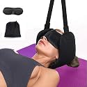 WEEOATAR Adjustable Neck Traction Stretcher Strap for Pinched Nerves, Portable and Easy to Use with Release Buckle, Neck Decompression Device Without Ear Holes for Indoors or Outdoors (Black 1)