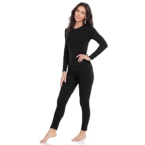 weerti thermal underwear for women long johns with fleece lined long underwear set cold weather pajamas top bottom