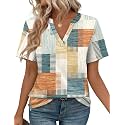 WEESO Womens Tops Summer Short Sleeve V Neck Blouses Business Casual Loose Fit Tshirts Trendy Fashion Outfits