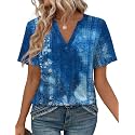 WEESO Womens Tops Summer Short Sleeve V Neck Blouses Business Casual Loose Fit Tshirts Trendy Fashion Outfits