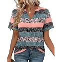 WEESO Womens Tops Summer Short Sleeve V Neck Blouses Business Casual Loose Fit Tshirts Trendy Fashion Outfits