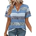 WEESO Womens Tops Summer Short Sleeve V Neck Blouses Business Casual Loose Fit Tshirts Trendy Fashion Outfits