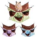 Weewooday 3 Tier Rat Hammock 3 Pcs Warm Ferret Hammock Bed for Small Animal