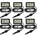Weewooday 6 Pcs Digital Humidity Meter with Probe LCD Thermometer,Black