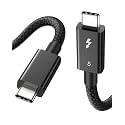 Wefly 80Gbps Thunderbolt 5 Cable with up to 120Gbps Bandwidth Boost and 240W Charging in Black - 1m / 3.3ft, Compatible with Thunderbolt 4, USB4, Thunderbolt 3 and USB-C