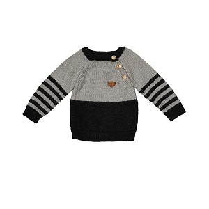 wegmans kids winter wear handmade woolen grey black full sweater for baby boys