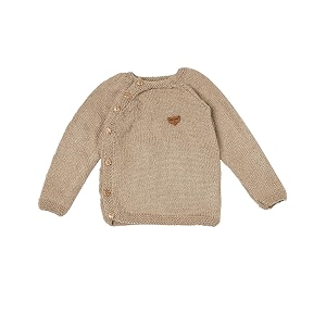 wegmans kids winter wear golden grey handmade woolen side button cardigan sweater for baby boys