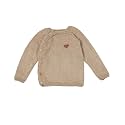 WEGMANS Kids Winter Wear Golden Grey Handmade Woolen Side Button Cardigan Sweater for Baby Boys