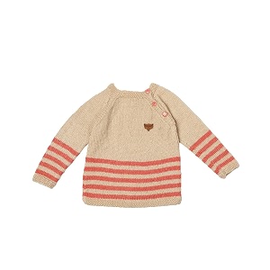 wegmans kids winter wear dress beige orangered handmade woolen full sleeve sweater for baby boys 3-6 months