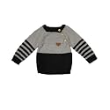 WEGMANS Kids Winter Wear Handmade Woolen Grey Black Full Sweater for Baby Boys