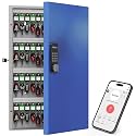 WeHere 96-Key Smart Key Lock Box with Key Management App(Track Key Borrow/Return), Keypad, Bluetooth & WiFi Unlock (Sold Separately), Wall-Mount Commercial Key Cabinet for School, Rental, Office