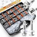 weideer 1600pcs #8#10# Self Tapping Screws for Metal,410 Stainless Steel Sheet Metal Screws Assortment Kit, Hex Washer Head &amp; Truss Head Quick Tapping Screw with Rubber Washer