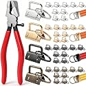 weideer 40 Sets Key Fob Hardware with Key Fob Plier Glass Running Pliers for Wristlet Key Fobs/Key Lanyard/Key Chain Hardware InstallK-082-40