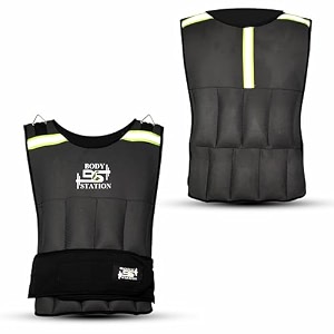weighted vest  comfortable durable adjustable  heavy-duty fabric phone pocket reflective strips  ideal for running gym cardio amp strength training black 5 kg