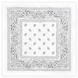 unisex cotton bandanahead wrapwristbandface coverhandkerchief for men and women multi 50  50cm white 1