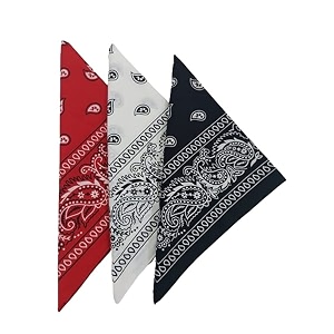 unisex cotton bandanahead wrapwristbandface coverhandkerchief for men and women multi 50  50cm blackwhitered 1