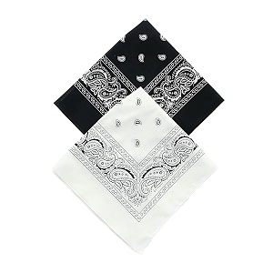 unisex cotton bandanahead wrapwristbandface coverhandkerchief for men and women multi 50  50cm blackwhite 1