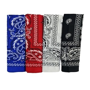 unisex cotton bandanahead wrapwristbandface coverhandkerchief for men and women multi 50  50cm blackwhiteredblue 1