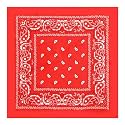 Unisex Cotton Bandana/Head Wrap/Wristband/Face Cover/Handkerchief for Men and Women, Multi (50 * 50cm (RED, 1)