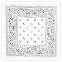 Unisex Cotton Bandana/Head Wrap/Wristband/Face Cover/Handkerchief for Men and Women, Multi (50 * 50cm (WHITE, 1)