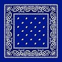 Unisex Cotton Bandana/Head Wrap/Wristband/Face Cover/Handkerchief for Men and Women, Multi (50 * 50cm (BLUE, 1)