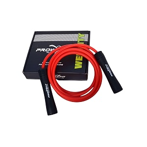 weighty heavy ball bearing 10 mm pvc jump rope 11 lb weighted adjustable boxers skipping rope for men and women strength and training 10 ft red - black