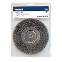 Weiler 02325 6" Wolverine Medium Face Bench Grinder Wheel, .014" Crimped Steel Wire Fill, 5/8"-1/2" Arbor Hole, Made in the USA