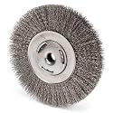 Weiler 06655 Wolverine 7" Wide Face Bench Grinder Wheel, .014" Crimped Steel Wire Fill, 5/8" Arbor Hole, Made in the USA