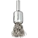 Weiler 10016 1/2" Crimped Wire End Brush, .020" Stainless Steel Fill, Made in the USA