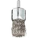 Weiler 10024 1" Crimped Wire End Brush, .020" Stainless Steel Fill, Made in the USA