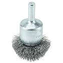 Weiler 10037 1-1/2" Circular Flared Crimped Wire End Brush, .008" Steel Fill, Made in the USA