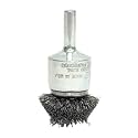 Weiler 10045 1-1/2" Circular Flared Crimped Wire End Brush, .006" Stainless Steel Fill, Made in the USA