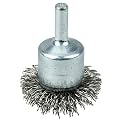 Weiler 10047 1-1/2" Circular Flared Crimped Wire End Brush, .020" Stainless Steel Fill, Made in the USA