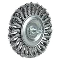 Weiler 17686 4" Stem-Mounted Knot Wire Wheel, .0118" Steel Fill, 1/4" Stem, Made in the USA (Pack of 5)