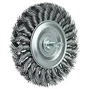 Weiler 17689 4" Stem-Mounted Knot Wire Wheel, .020" Steel Fill, 1/4" Stem, Made in the USA (Pack of 5)
