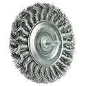 Weiler 17691 4" Stem-Mounted Knot Wire Wheel, .014" Stainless Steel Fill, 1/4" Stem, Made in the USA (Pack of 5)