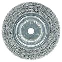 Weiler 36203 Wolverine 6" Crimped Wire Wheel, .014" Steel Fill, Medium Face, 5/8"-1/2" Arbor Hole, Made in the USA