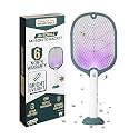 Weird Wolf 2 in 1 UV Light Mosquito Racket Bat with Base Stand, Lithium Battery, USB Charging, 180 Days Warranty (Pack of 2 - Green)