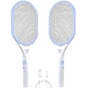 Weird Wolf Ce Certified Lithium Battery Mosquito Racket Bat, USB Charging, Led Light, (Blue, Pack of 2)