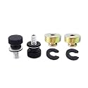WeiSen 1/4"-20 Fender Rear Seat Bolts,2 PCS Screw and Nut Base Billet Hard Anodized Aluminum Compatible with Harley Touring Dyna Softail Sportster Fatbob Street Glide Road Glide 1986-2024 Black