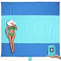 WEKAPO Beach Blanket Sandproof Waterproof, Extra Large Beach Mat, Oversized & Compact Sand Free, Quick Drying Beach Essentials for Vacation, Cruise, Picnic & Camping with Stakes